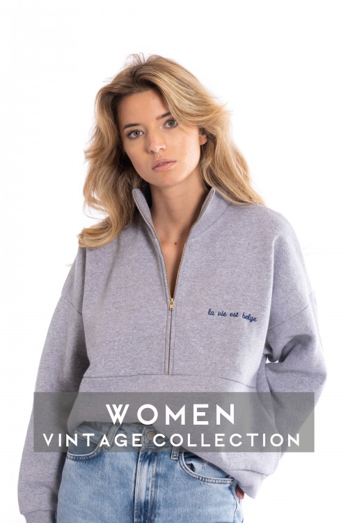 Classic crop sweatshirt grey W