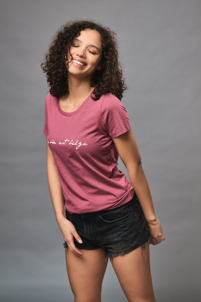 T-shirt pour femme hibiscus - La vie est Belge